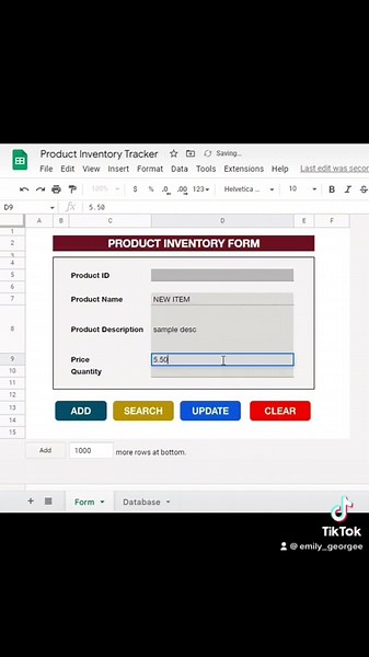 Automated Inventory Form in Google Sheets