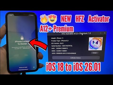 New HFZ Activator A12 plus Premium Windows Icloud Bypass Iphone XS _16 Promax ios 26/18