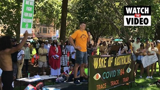 Sydney: Freedom Day protestors in Sydney's Hyde Park