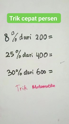 Trik cepat persen ‼️💚✅ #trikmatematika #trikcepatpersen #reelsmatematika #reelsfyp #dogtraining #nationalholidays #math | Ariana Lee