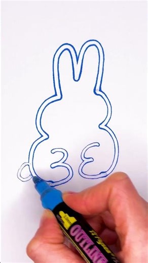 Easy Rabbit Drawing 🐰 Art Ideas For Kids #cute #creative #draw #hack #color #shorts