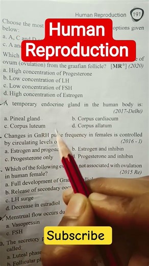 Human Reproduction (NEET) pyq question practice #neetmcqs