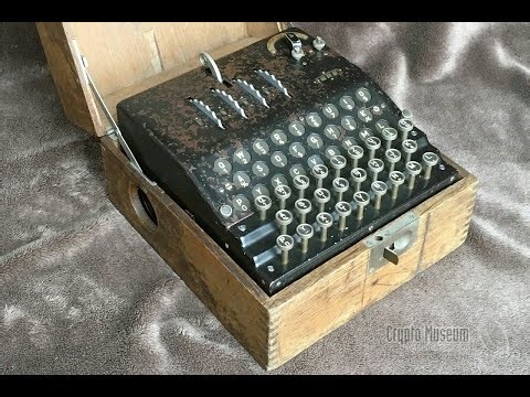 Enigma cipher machine G111 in operation