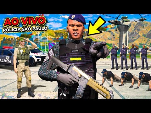AO VIVO - Jogando GTA 5 Como um POLICIAL DO BRASIL!