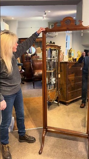 Edwardian mahogany cheval mirror #antiquefurniture #bedroomfurniture #interiordesign #interiors