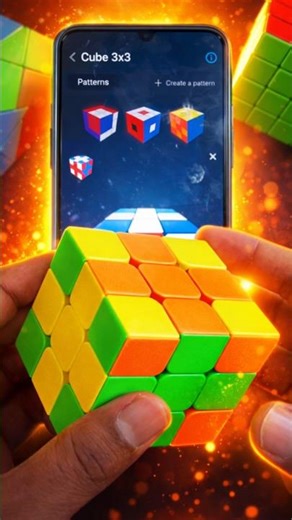 मोबिल📱 App से Cube पैटन #mathpuzzle #rubikscube #shorts #cube