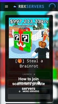 How to join scammers private servers tutorial #roblox #hashtag #gaming #stealabrainrot #sammy