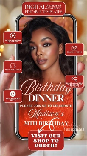 Birthday Invitation Template Ideas #birthday #editableinvitation