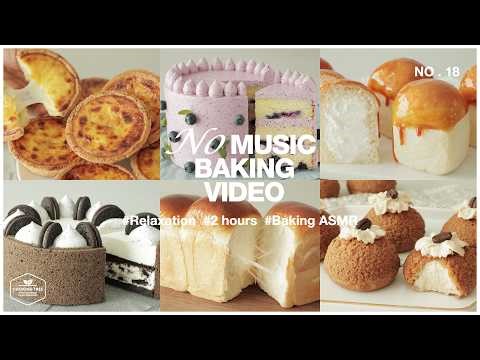 (18) 2 Hours No Music Baking ASMR | Relaxing Cake & Dessert Baking Sounds for Sleep & Study
