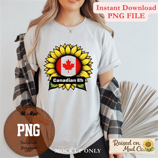 Canadian Sunflower PNG With Maple Leaf Flag, High Resolution, Transparent Background, Instant Digital Download - Etsy