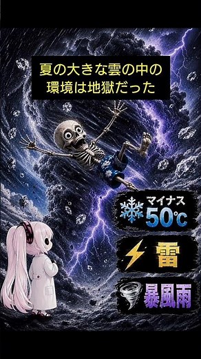 ⚡夏の雲の中は地獄のような環境だった…#雑学 #入道雲 #雷 #積乱雲 #ショート #豆知識 #夏#WINAの雑学ショート #天気