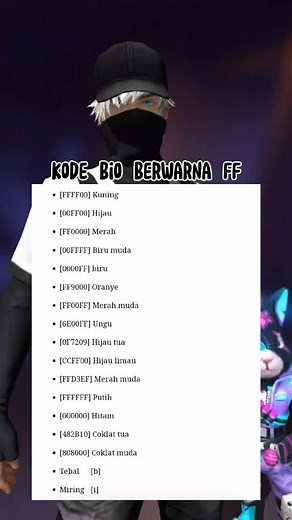 Kode Warna Bio FF Berwarna 2024 - Tutorial Makanannya