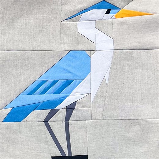 Heron Quilt Block Pattern | FPP Foundation Paper Piecing | Modern Bird Quilt Block | Big Backyard Birds Series | PDF Pattern 12" 20" - Etsy
