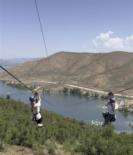 📍Zipline Utah An unforgettable experience - going on the longest zip line over water in the US. #hozier #utah #screamingfalcon #zipline