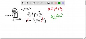 A large block P attached to a light spring executes horizontal, simple harmonic motion as it slides across a frictionless surface with a frequency f= 1.50 Hz . Block B rests on it as shown in Figure Pl 2.47, and the coefficient of static friction between the two is μs=0.600 . What maximum amplitude of oscillation can the system have if block B is not to slip? | Numerade