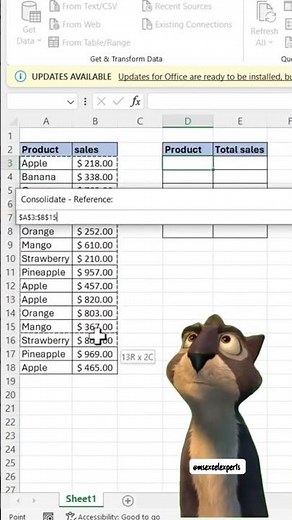 Combine Data from Multiple Columns Using Data Consolidation in Excel 🔥