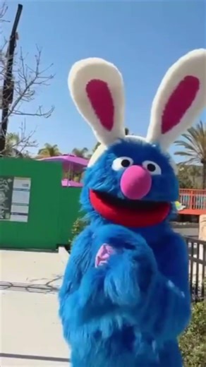 Grover Dressed up for Easter at Sesame Street place