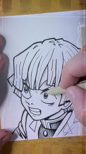 How to Draw Anime Zenitsu Agatsuma Demon Slayer 6 #anime #art #drawing #ink #draw #drawingtutorial
