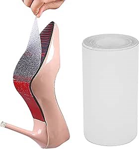 Shoes Sole Protectors Self-Adhesive Sole Protector Roll with Anti-Slip Lattice Texture, Crystal Clear Sole Sticker for High Heels Outdoors(1m/3.28ft)