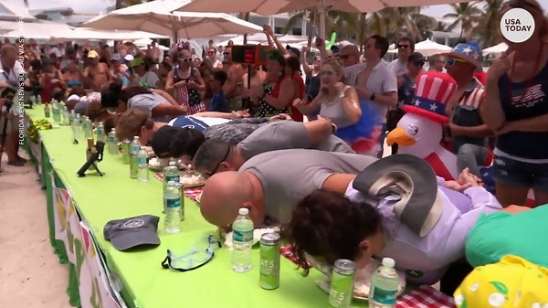 Pie enthusiasts face off in Independence Day Key lime pie-eating contest