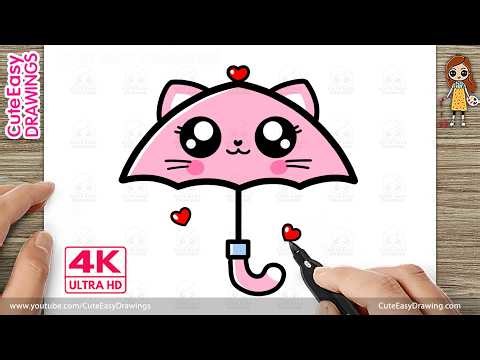 How to Draw a Cute Kitty Umbrella – Easy Step-by-Step for Kids