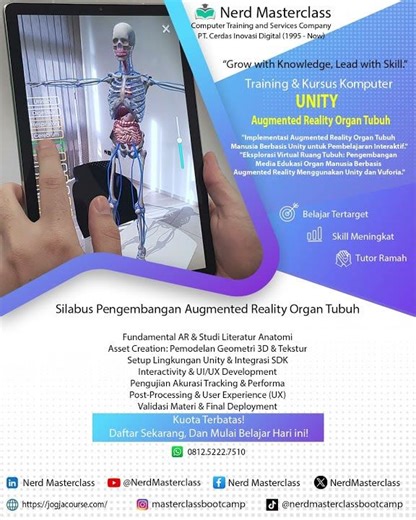 📢 Kursus Augmented Reality (AR) dengan Unity – Visualisasi 3D Organ Tubuh Manusia Interaktif 🫀📱✨