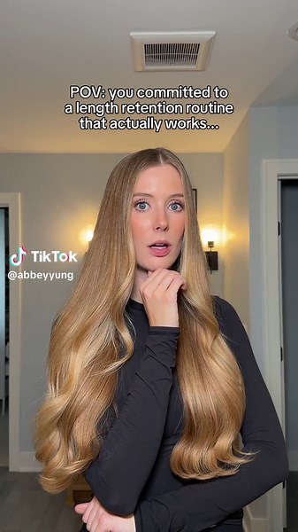Length retention is everything if you’re on a hair growth journey… and often neglected without realizing it! Routine and product recommendations for length retention are pinned first on my page 💗 #hairgrowth #healthyhair #hairjourney #longhair