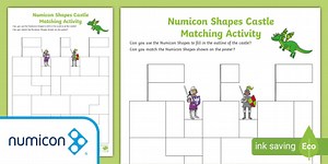 Numicon Shapes Castle Matching Activity