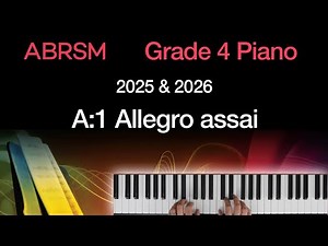 Allegro assai / ABRSM Grade 4 Piano 2025 & 2026, A:1 / Synthesia Piano tutorial + Slow Version