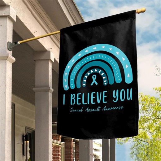 Sexual Assault Awareness Garden Flag, Feminist Flag, Sexual Harrassment Survivor, Teal Ribbon, Rainbow Saam UMWI18 - Etsy
