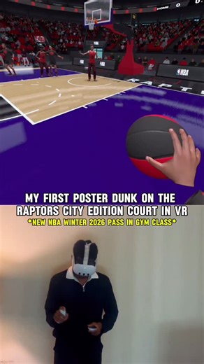 Gym Class VR on Instagram: "My best dunks on the raptors city edition court in vr! #gcnbabundle#gymclassvr #vrbasketball basketball vr"
