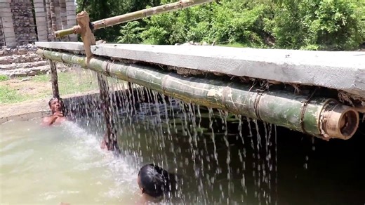 How We Built a Bamboo Shower and Underground Pool in the Wild