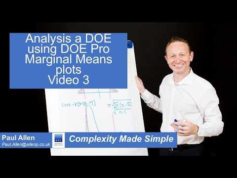 Analysing a DOE Marginal Means plots using DOE Pro - Video 3