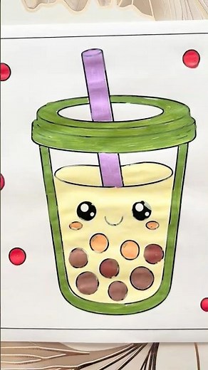 Cute Boba Coloring ASMR 🧋💖 #asmr #coloring #kawaii #cute #relaxing #satisfying #viral #aesthetic