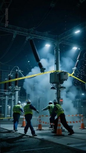 ⚠️ Substation Disaster: Switch Triggers Massive Chain Explosion! #viralvideo #shortvideo #shorts
