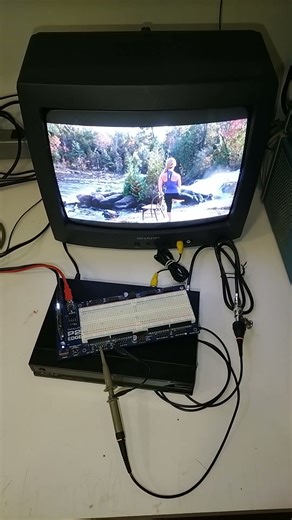 Sending digital TV from a microcontroller. (Parallax P2 with 8 cores)