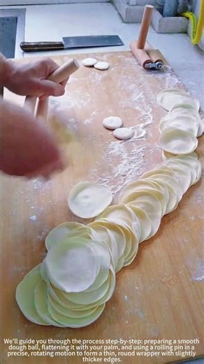 Making Dumpling Wrappers with a Rolling Pin! 🥟