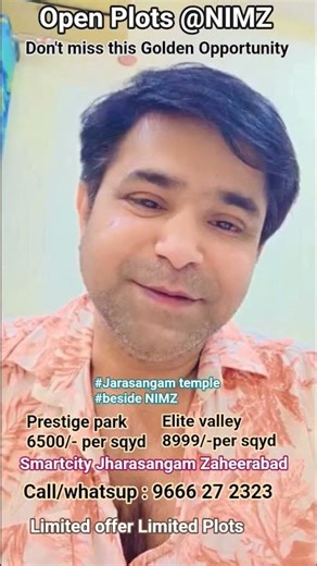 open plots at Nimz Smartcity Zaheerabad jharasangtemple investment Plots 9666 27 2333