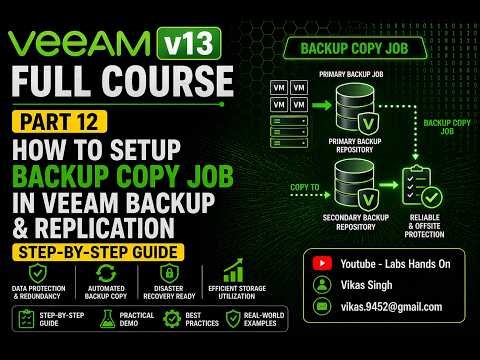 Veeam v13 Full Course | Part 12 | How to Setup Backup Copy Job in Veeam Backup & Replication | Demo