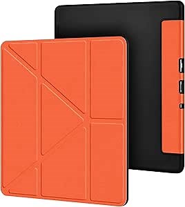 DTangLsm Stand Case for Kindle Scribe 2022/2024 Release with Pen Holder - Premium PU Leather Folio Stand Cover for Amazon Kindle Scribe 10.2 Inch 1st/2nd Generation 2024/2022, Auto Wake/Sleep, Orange