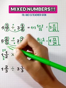224K views · 2.8K reactions | Operations on Mixed Numbers‼️ #basicmath #MathTrick #fractions #mathteachergon #mathhacks #mathematics #MathTutor #teachergon #math #mixednumbers #mathreview | Ako si Teacher Gon | Facebook