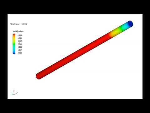 Continuous Casting - 3D View of a Cylindrical Steel Rod