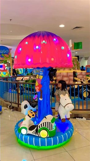 A magical mini carousel ride ever: horse, car, and cow all in one! 🎠🐴🚗🐮 #cute #carousel