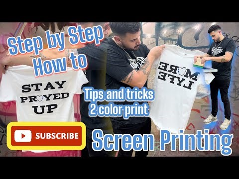 How To Screen Print a 2 Color logo on a shirt. Tips and tricks for screen printing. Easiest way!