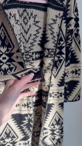 Vintage Southwestern Aztec Cardigan / Hoodie Long Knit Coat Tribal Pattern / Boho Festival Duster / Vintage Long Cardigan - Etsy
