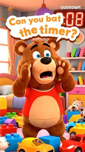 Can You Beat The Timer?⏱️ The Ultimate Clean Up Game!🧸🔴 | Magic Clean Up Song for Toddlers #shorts