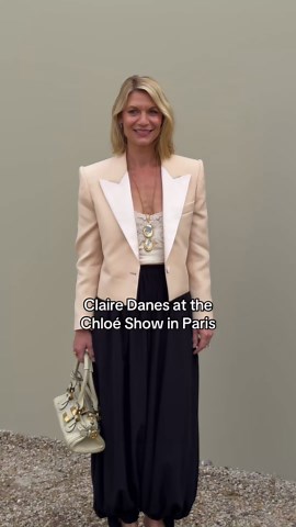 Claire Danes radiates chic at the Chloé show in Paris