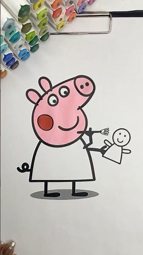 Coloring Little Piggy 🐷 #littlepiggy #coloring #coloringtime #markers #kidsart