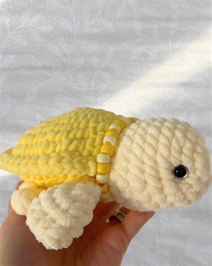 Turtle Plush | Yellow Shell Amigurumi Toy, Cuddly Stuffed Animal - Etsy