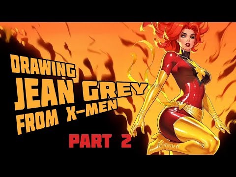 Continuing Jean Grey Drawing LIVE – Part 2 | X-Men Fan Art